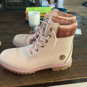 Pink timberland boots